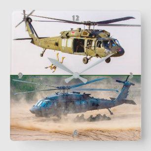 UH-60M ZWARTE HAWK VIERKANTE KLOK