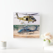 UH-60M ZWARTE HAWK VIERKANTE KLOK (Huis)