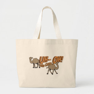 Uh OH Hump Day Camel WHO Cares Grote Tote Bag