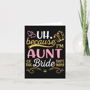Uh omdat ik tante van de bruid ben, daarom zijn we kaart