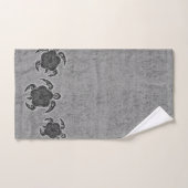 Uhane Honu Batik Hawaïen Tortue Coordonnée -Gris (Serviette à main)