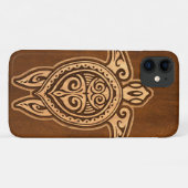 Uhane Honu Faux Wood Hawaiian Turtle Case-Mate iPhone Case (Achterkant (horizontaal))