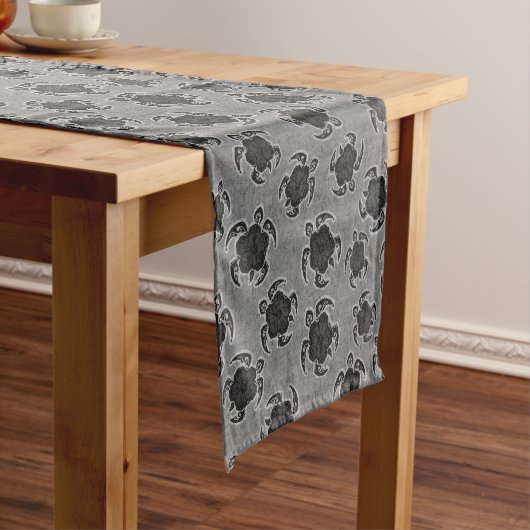 Uhane Honu Hibiscus Batik Hawaiian Turtle Korte Tafelloper (Voorbeeld)