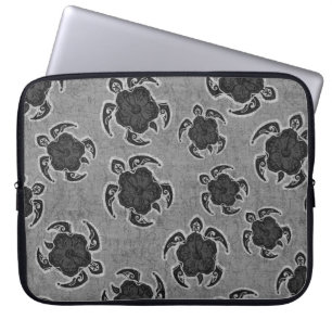 Uhane Honu Hibiscus Batik Hawaiian Turtle Wetsuit Laptop Sleeve