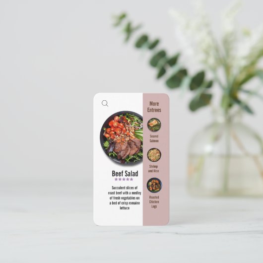 UI UX-formaat QR-code Restaurant visitekaartje (Staand voorkant)