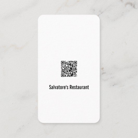 UI UX-formaat QR-code Restaurant visitekaartje (Achterkant)