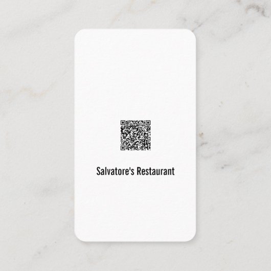 ui ux format qr code restaurant carte de visite (Dos)