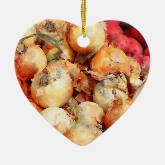 Uien Close-up Keramisch Ornament (Voorkant)