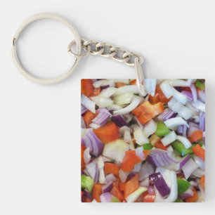 Uien en knollen sleutelhanger