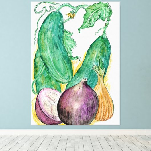 Uien en manden op Canvas (Insitu (Houten vloer))