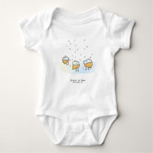 Uien in sneeuw baby bodysuit