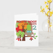 Uil 2e verjaardag T-shirts en geschenken Kaart (Gele Bloem)