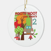 Uil 2e verjaardag T-shirts en geschenken Keramisch Ornament (Links)