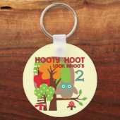 Uil 2e verjaardag T-shirts en geschenken Sleutelhanger (Voorkant)