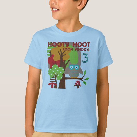 Uil 3e verjaardag T-shirts en geschenken (Voorkant)