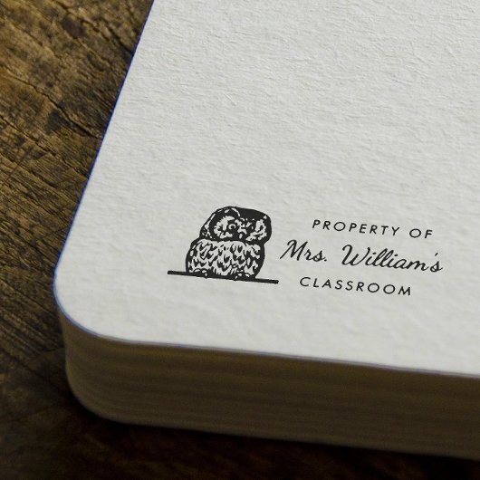 Uil - Aangepaste leraar naam Boek Classroom Rubberstempel
