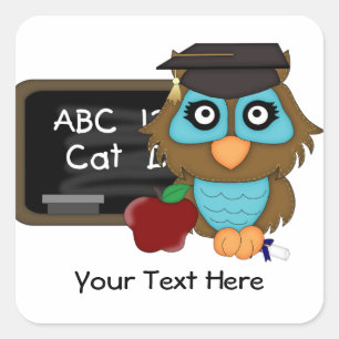 Uil Afstuderen 1 () Vierkante Sticker