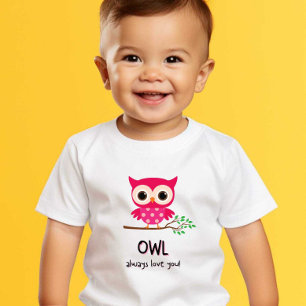 Uil Altijd dol op je Print Modern Wit Baby Tshirt