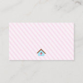 Uil Baby shower roze Luier Raffle ticket Informatiekaartje (Achterkant)