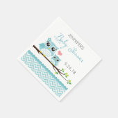 Uil Baby shower servetten | Blue Chevron Boy (Hoek)