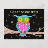 Uil Back-to-School Night Briefkaart Sjabloon (Voorkant)