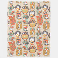 Uil Be Collectie fleece deken