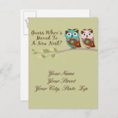 Uil bewegende post Kaart (Voorkant / Achterkant)