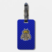 Uil; Blauw Bagagelabel (Achterkant verticaal)