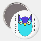 Uil, blauw magneet (Voorkant / Achterkant)