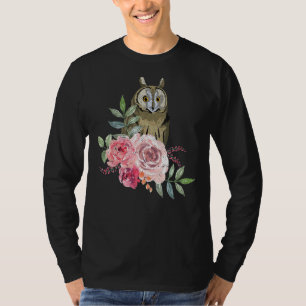 Uil Bloem Rozen Wijze Vogel Dier Uil 1 T-shirt