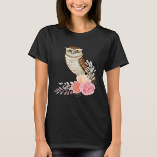 Uil Bloem Rozen Wijze Vogel Dier Uil T-shirt