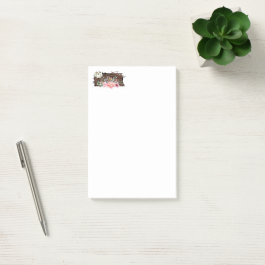 Uil Bloemige Natuur Notities Post-it® Notes (Kantoor)