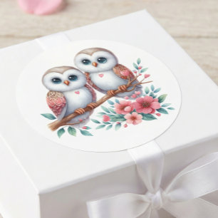 Uil Boho Landelijk Bos Bruiloft Ronde Sticker