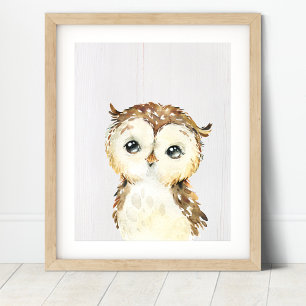 Uil Bos Nursery Kunstprint Poster