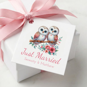 Uil Bosland Boho Landelijk Net Getrouwd Bedankjes Labels