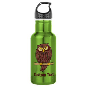 Uil Cartoon RVS Waterfles