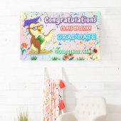 Uil Confetti Fun Kleurrijke Happy Graduation Party Spandoek (Insitu)