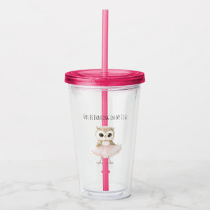 Uil Dansend Roze Tutu Ballerina Acryl Drinkbeker