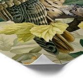 Uil decoratief schilderij poster (Hoek)