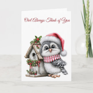 Uil Denkt Altijd Aan Jou Kerstkaart Kaart