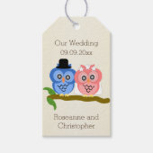 Uil Design Champagne gekleurde bruiloft dank u Cadeaulabel (Voorkant)