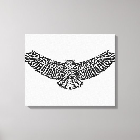 Uil Doodle 6 Canvas Afdruk (Voorkant)