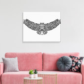 Uil Doodle 6 Canvas Afdruk (Insitu (Woonkamer))