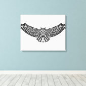 Uil Doodle 6 Canvas Afdruk (Insitu (Houten vloer))