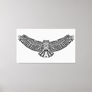 Uil Doodle 6 Canvas Afdruk