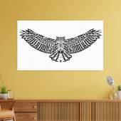 Uil Doodle 6 Canvas Afdruk (Insitu (Woonkamer))