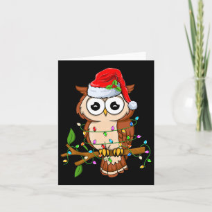 Uil Dragen Santa Hoed Xmas - Vogels Uil Lover Chri Kaart