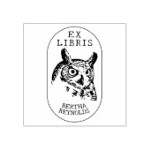 Uil, Eenvoudig Ex Libris Boek Rubberstempel (Afrduk)