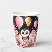 Uil eerste verjaardag papieren bekers (Voorkant)