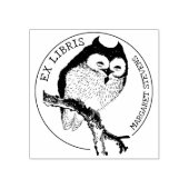 Uil, Elegant Ex Libris Boek Rubberstempel (Afrduk)
